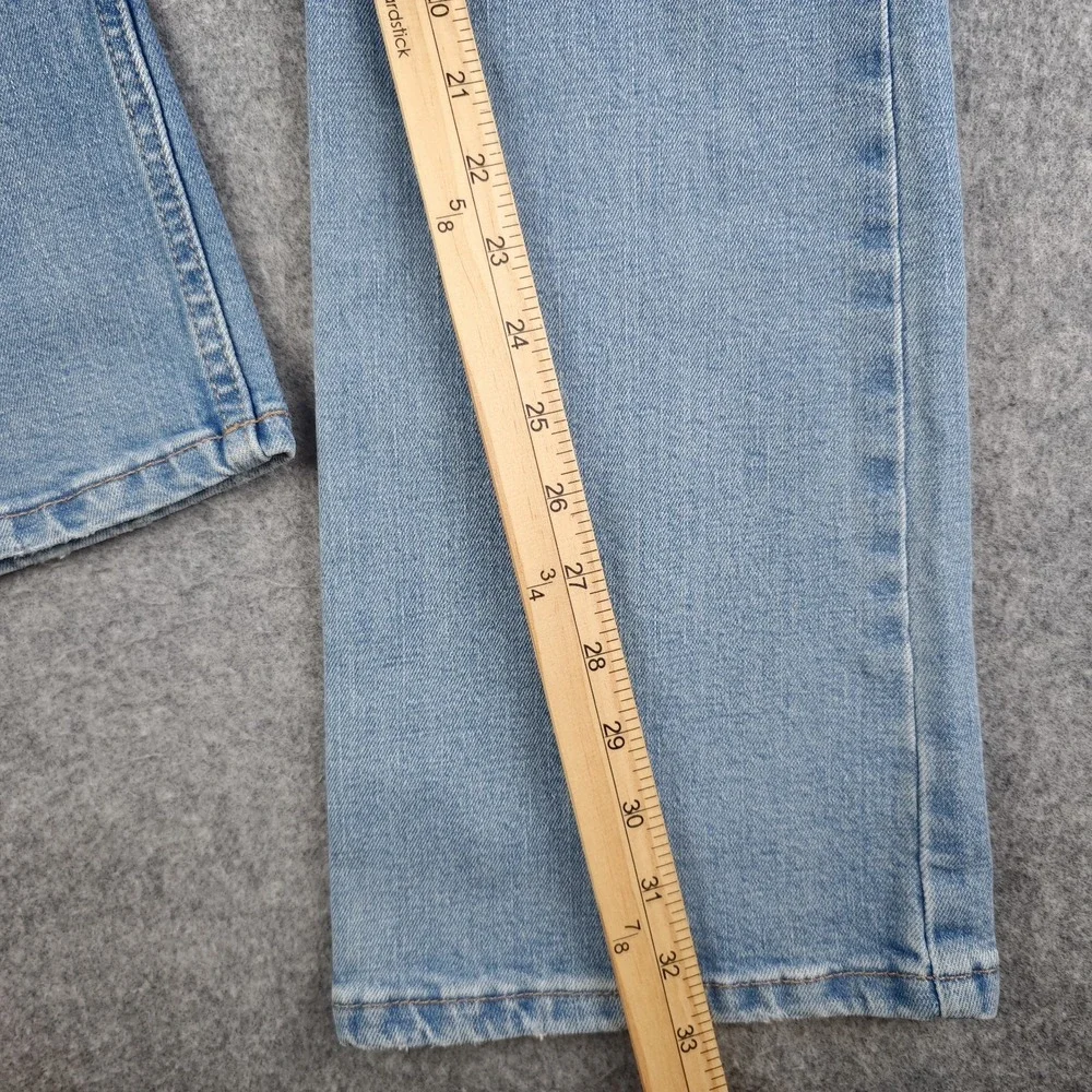 Wrangler Bootcut Jeans Women's 30x34 Blue Light Wash Distressed Mid Rise